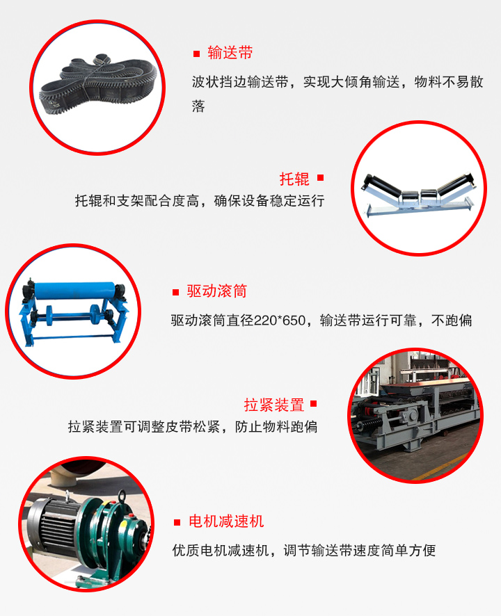 大傾角皮帶輸送機(jī)細(xì)節(jié)圖